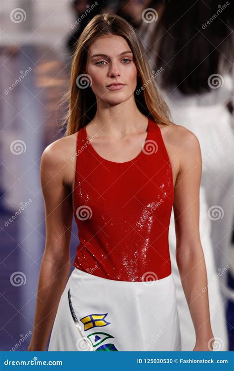 A Model Walks The Runway At Ralph Lauren Springsummer 18 Fashion Show