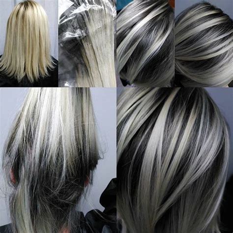 You can get black hair by buying professional hair salon items and a professional hair styling measuring cylinder to contain the hair dye. Image result for gray hair highlights and lowlights | Gray ...