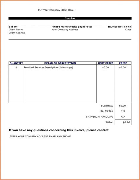 How To Write A Bill Template