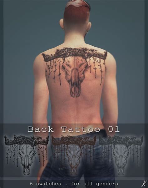 Quirky Kyimu Back Tattoo 01 • Sims 4 Downloads Sims 4 Tattoos Sims