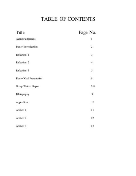 English Sba Docx Table Of Content 1 2 3 4 5 6 Plan Of Investigation 2