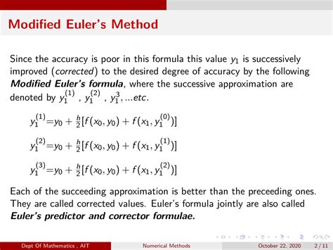 Solution Modified Eulers Method Studypool