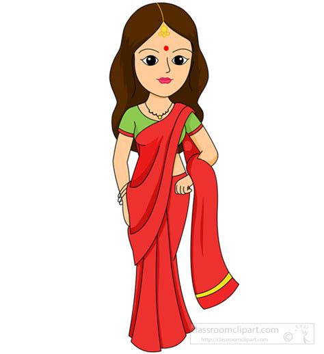 Culture Clipart Indian Woman In Saree Traditional Costume Classroom