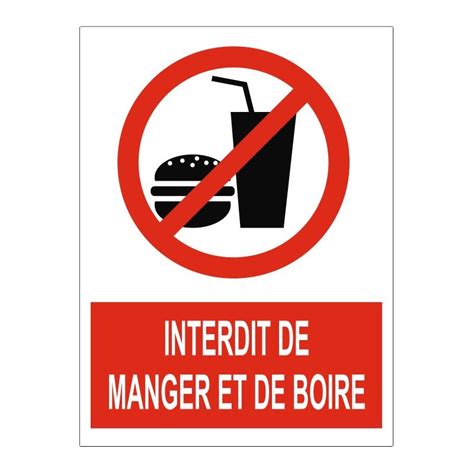 Panneau Interdiction Interdit De Manger Et Boire Refab1007 Sticker