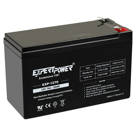 Expertpower 12 Volt 7ah Rechargeable Battery With F1 187 Terminals