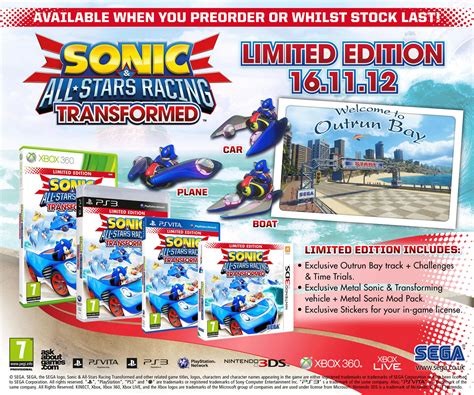 Sonic And All Stars Racing Transformed Bonus Edition Press Kit