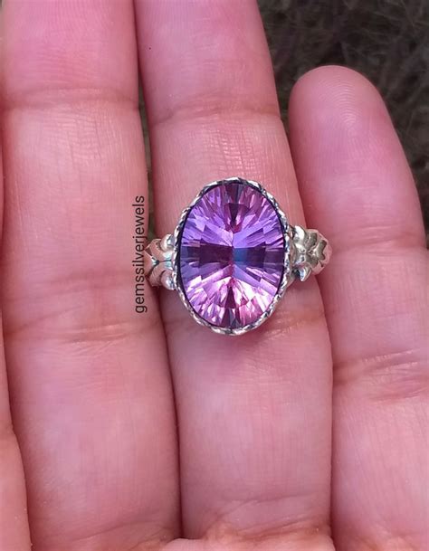 Alexandrite Ring 100 Color Changing Stone Ring 925 Silver Ring June