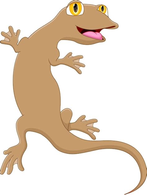 Premium Vector Cute Lizard Cartoon On White Background