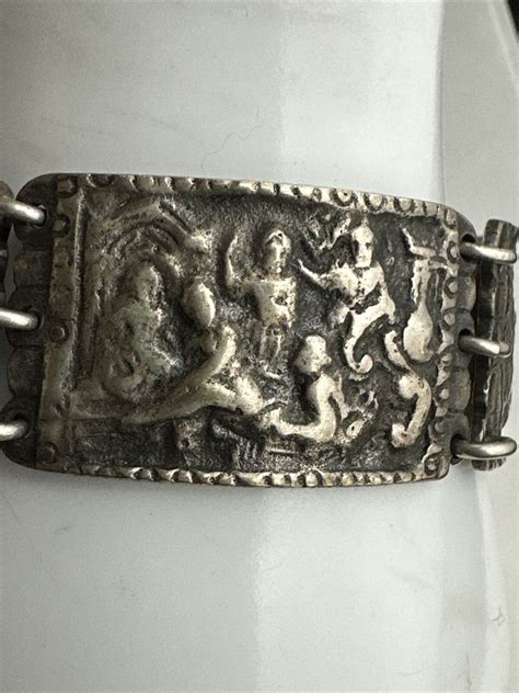 830s Scandinavian Silver Heavy Vintage Bracelet Gem