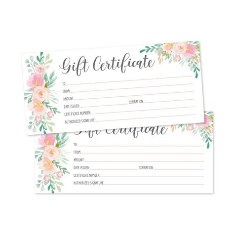 This year, why not give it a homemade feel and make the card holder! 25 4x9 Floral Blank Gift Certificate Cards Vouchers for ...