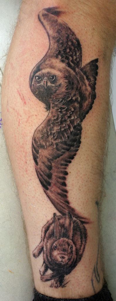Grey Eagle N Hare Tattoo Flamingarttattoo Flickr