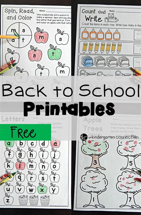 Free Preschool Printables Back To School