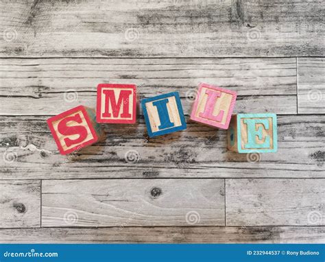 Smile Word Made Of Wooden Letters Royalty Free Stock Photo