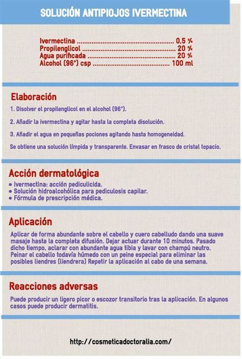 La ivermectina es un fármaco veterinario conocido por su uso contra parásitos como piojos y garrapatas, aunque lo cierto es que ha habido imprecisiones en cuanto la difusión de información de. Solución de ivermectina para el tratamiento de pediculosis ...