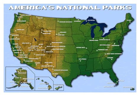 Americas National Parks Map Updated For 2021 National Park Posters