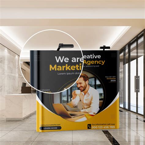 Free Pop Up Stand Mockup PSD Template - Mockup Den