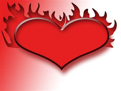 42  Red Flaming Love Heart Hd Wallpaper Peakpx
