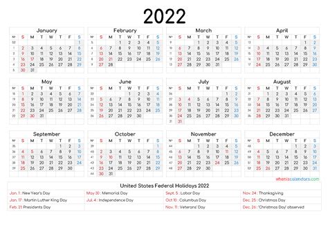 Yearly Printable Calendar 2022 Printable Calendar 2021