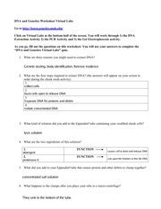 The accompanying worksheet provides structure and guidance as. Virtual LabDNAworksheet - DNA and Genetics Worksheet ...