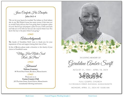 Sample Funeral Program Obituary Wording Sample Site R Gambaran