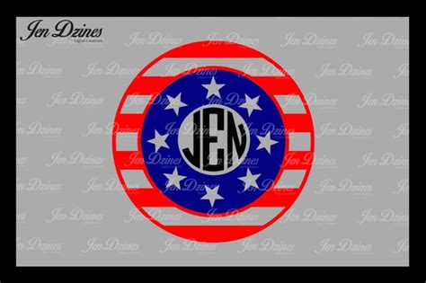 Download Flag Monogram Frame SVG DXF EPS PNG By Jen Dzines ...