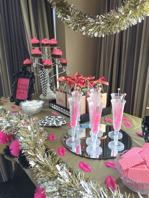 Bachelorette Party Decor Hot Pink Black And Gold Pink Birthday Party Pink Bachelorette