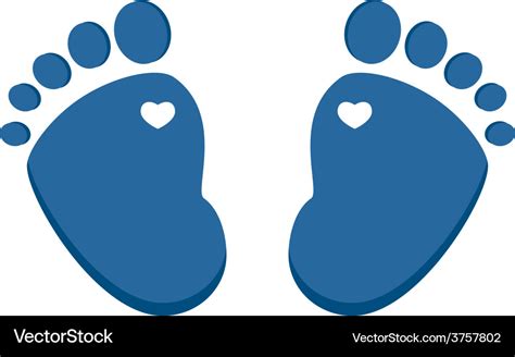 Blue Baby Footprint Royalty Free Vector Image Vectorstock