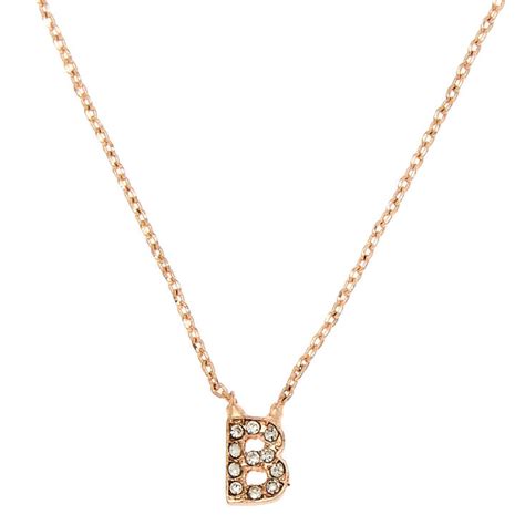 Rose Gold Initial Pendant Necklace B Claires Us