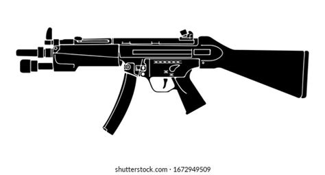 Mp5 German Submachine Gun Vector Illustration Vector Có Sẵn Miễn Phí