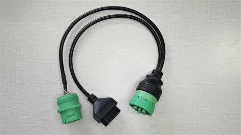 9 Pin Green Deutsch J1939 Type2 Male To Obd2 Connector Adapter Cable