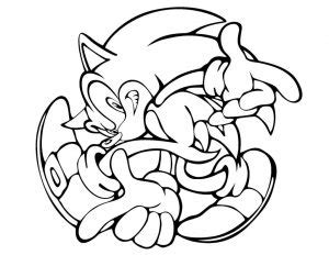 Simple coloring page of Sonic the Hedgehog - Sonic Kids Coloring Pages