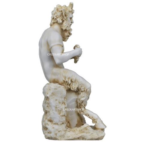 Pan Satyr Greek Nude God Of Nature Faunus Statue Sculpture Cast Marble