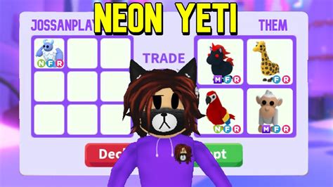 I Traded A Neon Yeti In Adopt Me Youtube