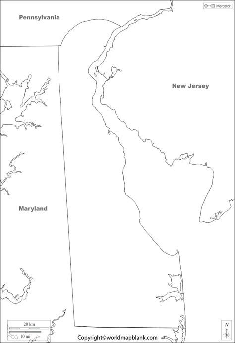 Printable Blank Map Of Delaware Outline Transparent Map