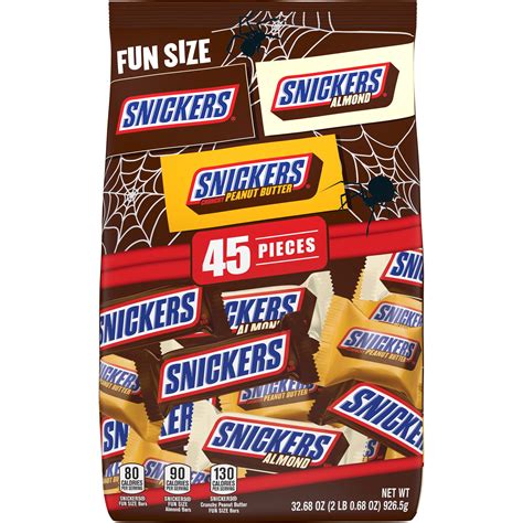 Snickers Fun Size Variety Pack Halloween Chocolate Candy 45 Piece Bag