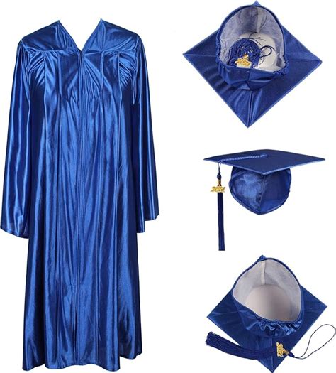 Shiny Graduation Cap And Gown 20212020 Tassel Royal Blue 48”53” 55