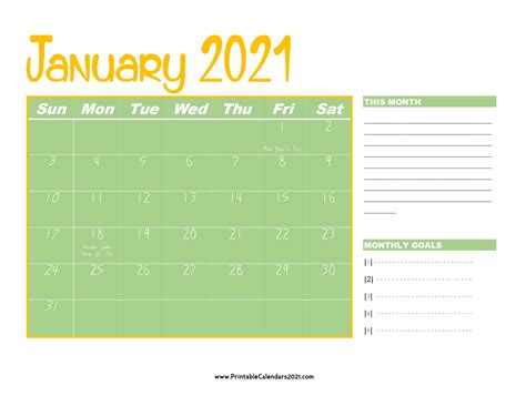 January 2021 Meme Calendar Black And White Monthly Planner With