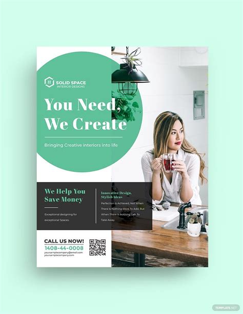 Simple Interior Designer Flyer Template In Word Pages Indesign