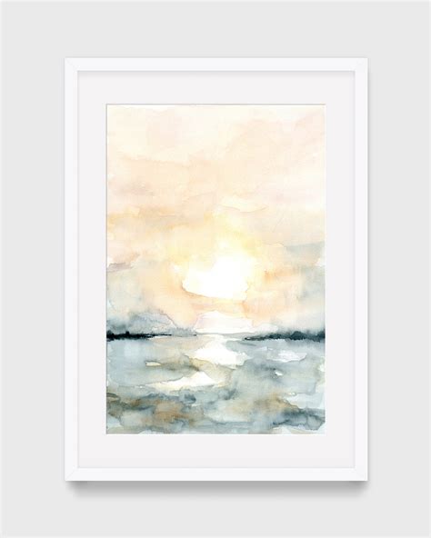 Sunrise Beach Landscape Printable Wall Art Abstract Instant Etsy