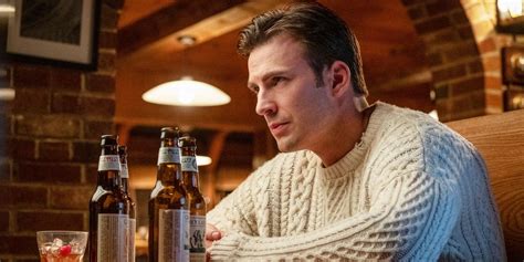 Get Chris Evans Cream Cable Knit Sweater From ‘knives Out