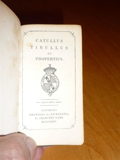 Catullus Tibullus Et Propertius Diamond Classics By Pickering