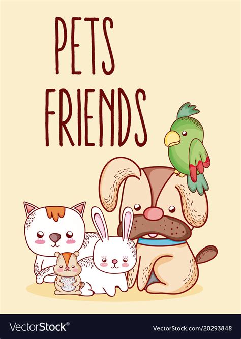Pets Friends Cartoon Royalty Free Vector Image