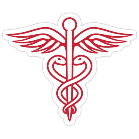 Red Caduceus Stickers By Mhea Redbubble