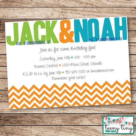 Joint Birthday Party Invitations Templates