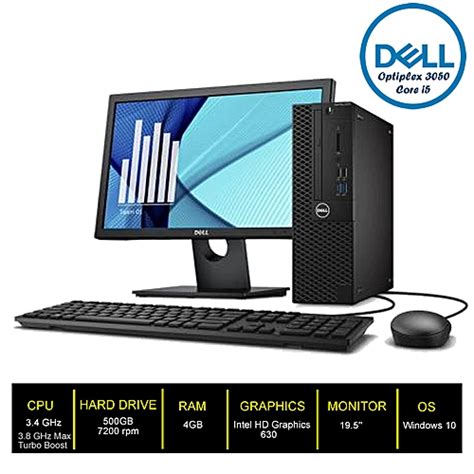 Dell Optiplex 3050 3 Mini Tower Desktop Core I5 4gb500gb Hdd 195
