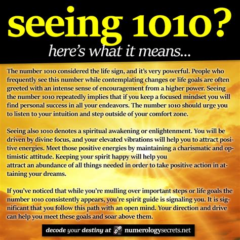 Angel number 1010 is sending you an important message. Seeing 1010? Learn more at: http://numerologysecrets.net ...