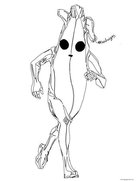 Fortnite Peely Bone Coloring Pages