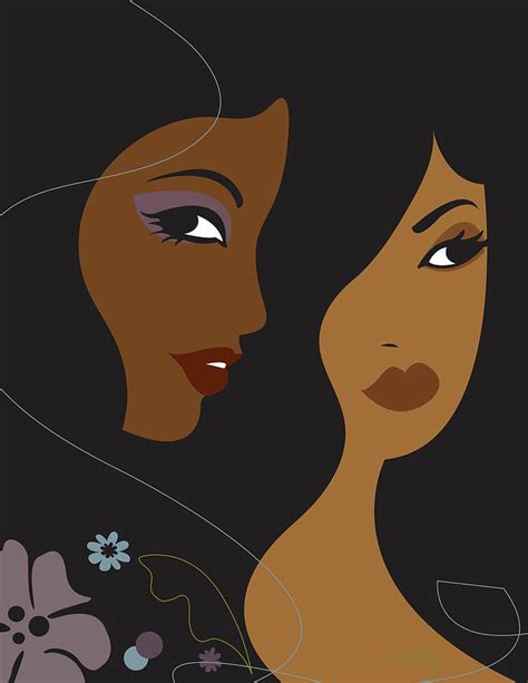 Portrait Of Two Africian American Women Digital Art By Lisa Henderling