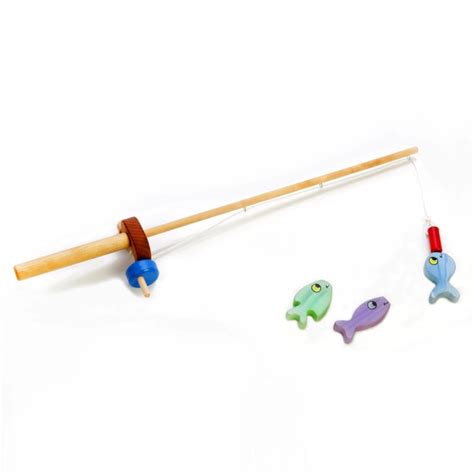 Wooden Fishing Pole With 3 Fish Papa Dons Toys