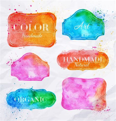 Premium Vector Watercolor Labels Vintage